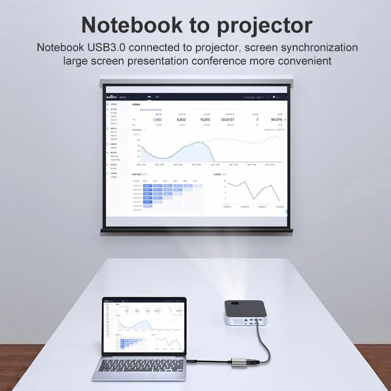 Адаптер farsins USB 3,0 для HDMI 4k female VGA female 2 в 1 hub 0,2 m