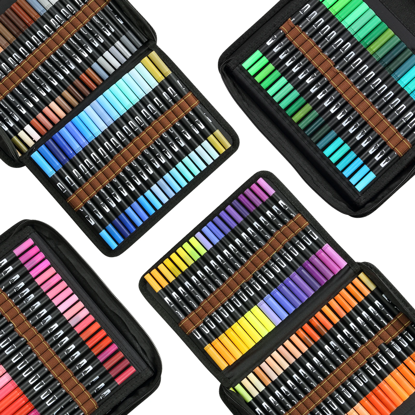 Dual Brush Marker Pens 120 Colors Fine Point and Brush Tip Set for Coloring