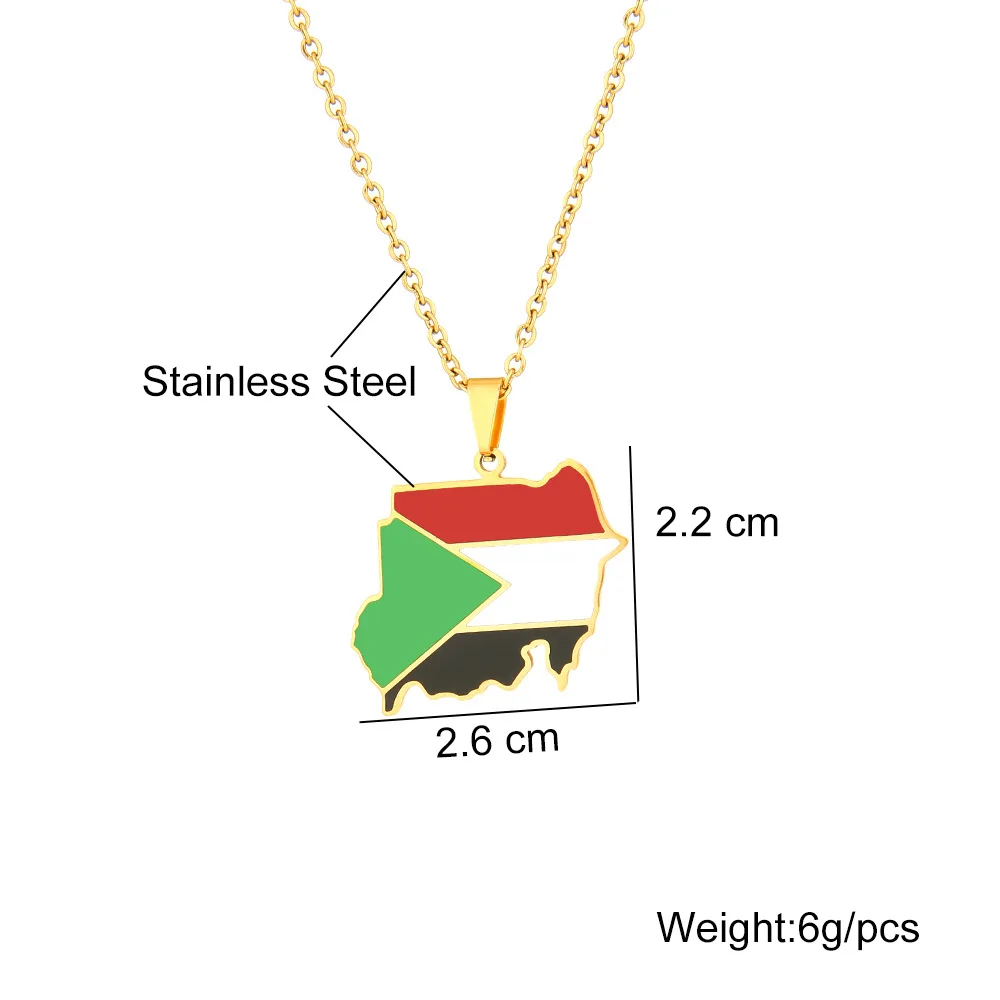 Map Flag Pendant Necklace