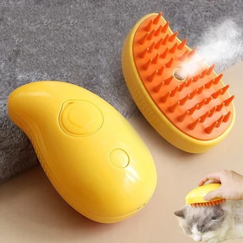 2024 New Arrival Cat & Dog Grooming Comb with USB Electric Spray Water Silicone Depilation Pet Bath Brush Grooming Supplies