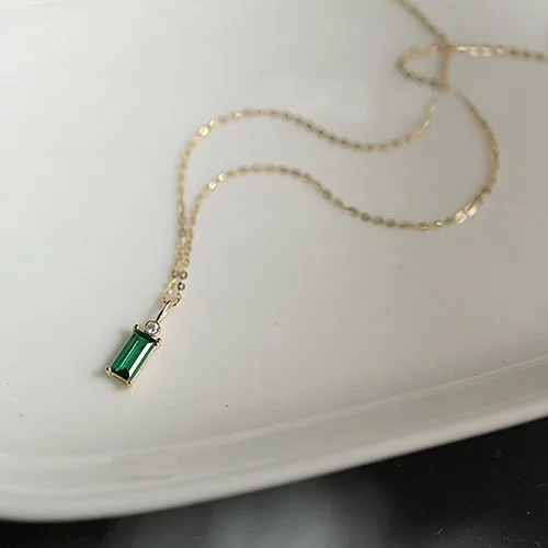 Rainbowking Statement Emerald Rectangular Zircon Princess Silver Pendant Necklace 925 Sterling Colar Personalized Luxury Jewelry