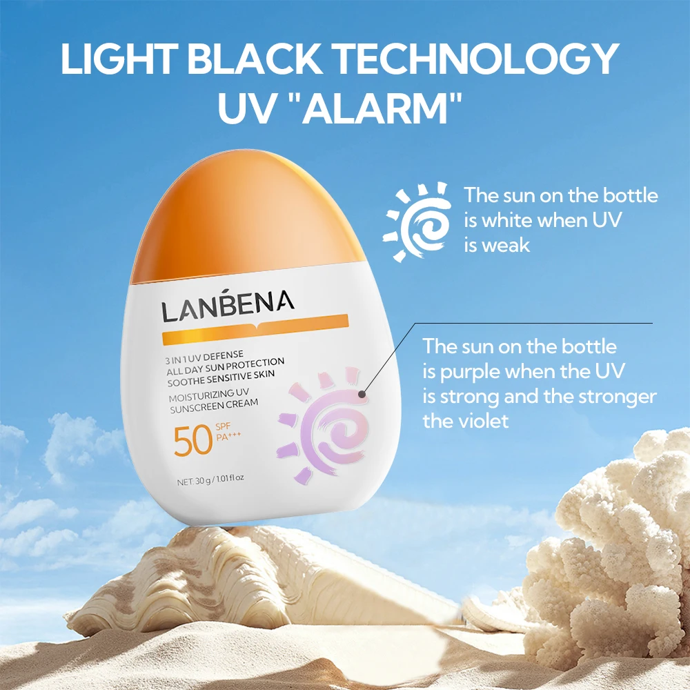 LANBENA Oem Manufacturer White Label Cina Spf50 Facial Sunscreen for Oily Skin 24k Gold Hydrating Fix Derma Sunscreen manufacture
