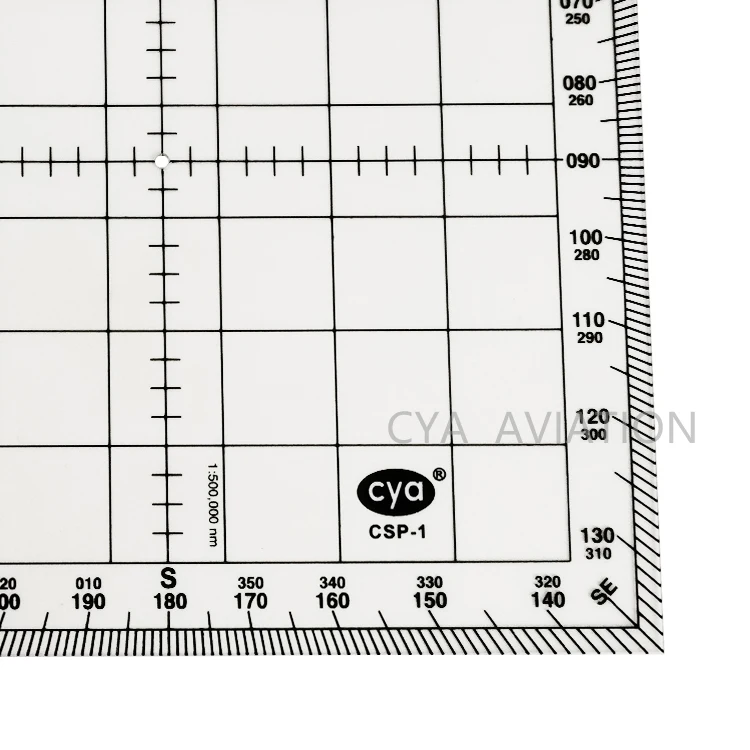 Customized Design Navigation square Protractor for Pilots Map Marking Nautical Miles Aviation Plotter