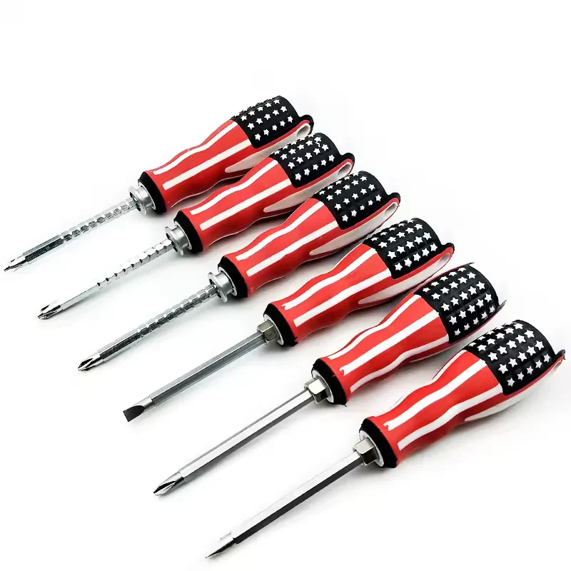 Two Way Screw Driver Double Head Flat Screwdriver Set Strong Magnetic Dual Purpose Crv Slotted and Phillips Screwdriver