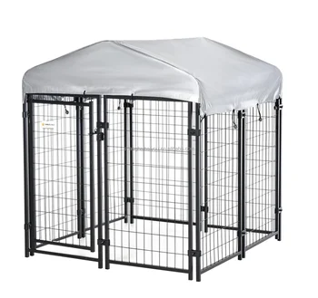 Outdoor Dog Kennel Dog Pen Playpen House Steel Fence with UV-Resistant Oxford Cloth Roof & Secure Lock
