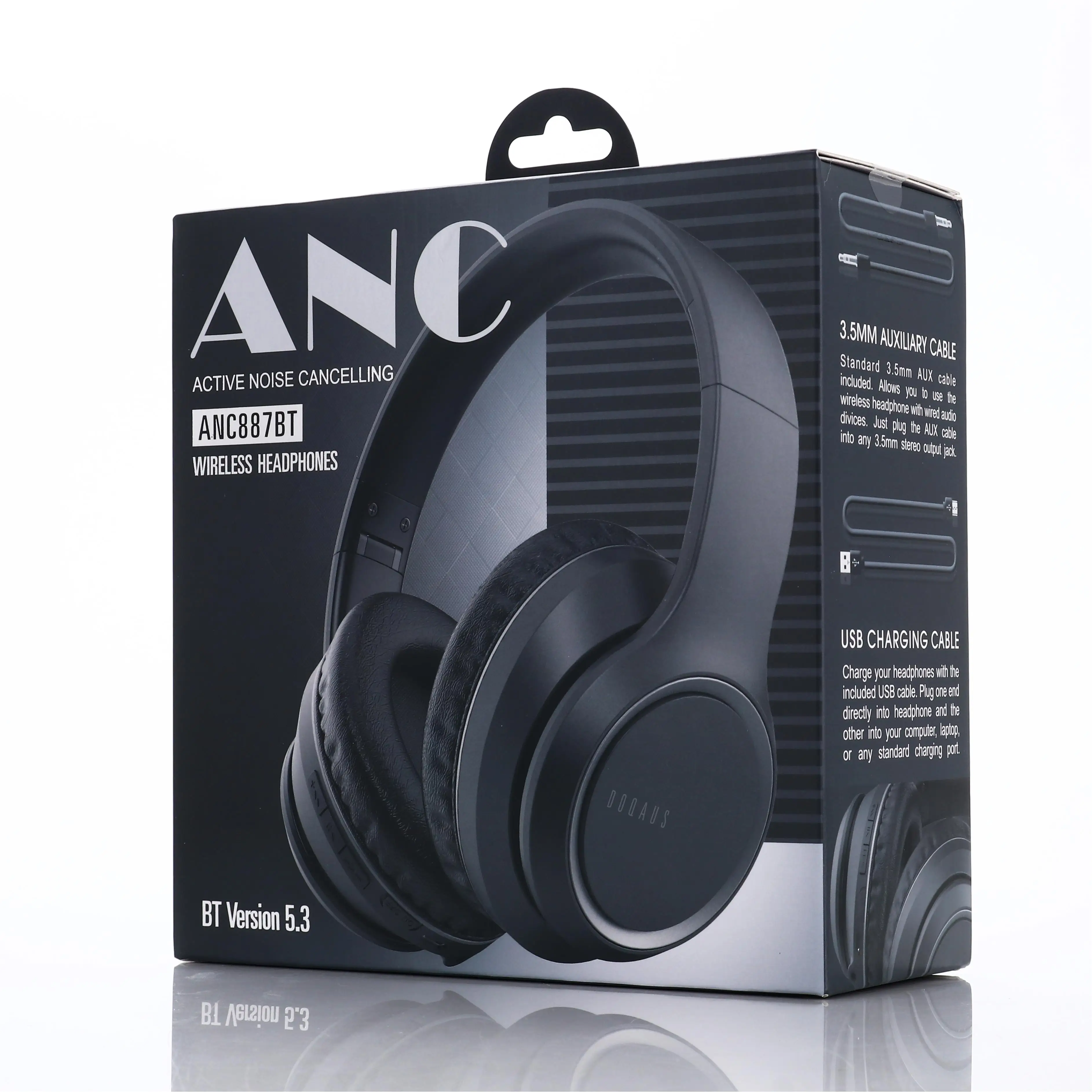 Doqaus Hybrid Anc Headset Latest Design Active Noise Canceling Anc Over ...