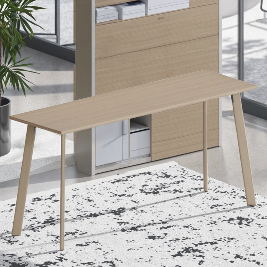 Modern Bar Counter Table with Aluminum Oak Clamp Finished Legs for Professional Commercial Use 4