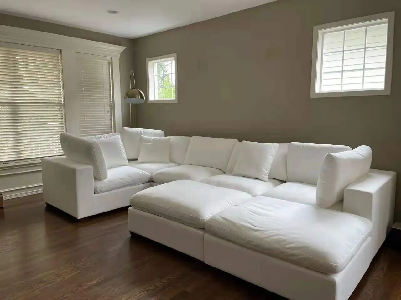 Couch Sectional Living Room Sofa Set Duck Feather Sofas Modular White