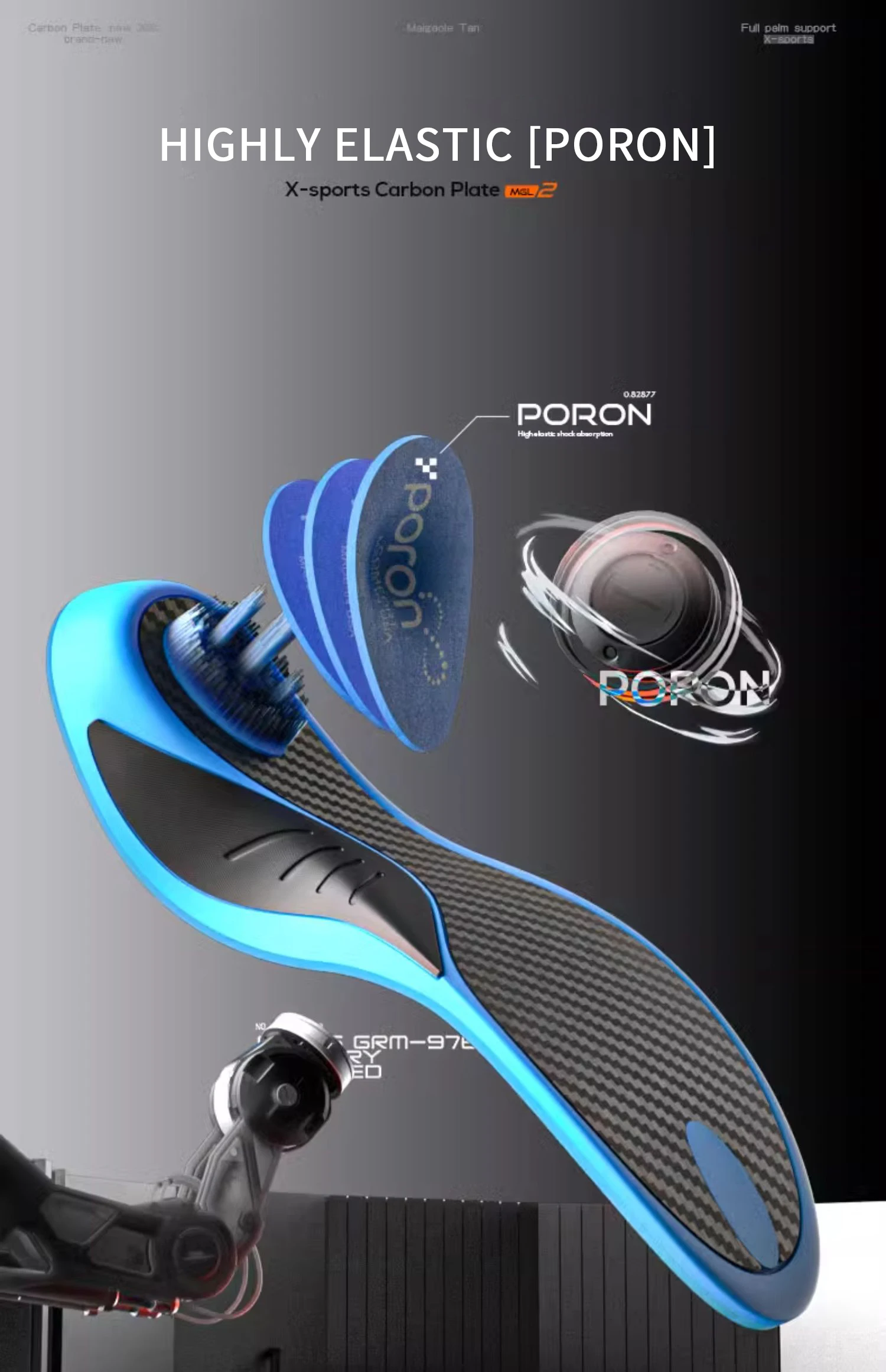 Real Carbon Fiber Shock-Absorbing Insoles for Sports - OEM