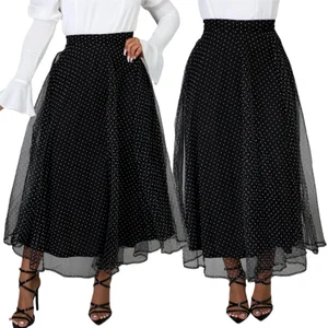9408 Boutique Wholesale Classic Fashion Polka Dot Midi Skirt French Sweet Versatile High-Waisted A-Line Midi Skirt for Women