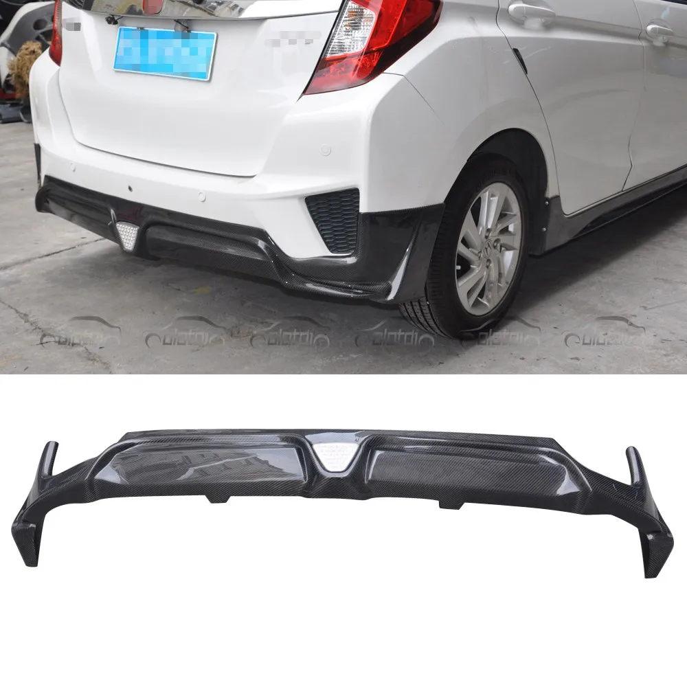 Carbon Fiber Rear Bumper Lip Fins Spoiler Wing Lip Splitter Diffuser For  Honda Gk5 Fit Jazz 2014-2016 - Buy For Honda Fit Rear Diffuser,For Honda  Gk5 