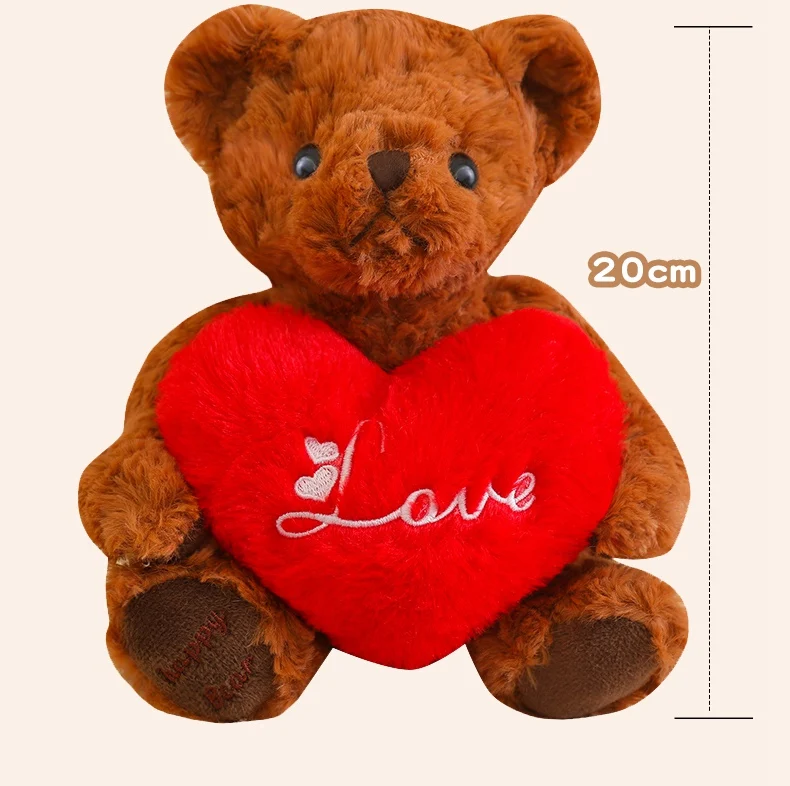 Wholesale 20cm Small Size Teddy Bear with T-shirt Twelve Colors Custom Cheap Stuffed Animal Plush Bear PP Cotton Filling