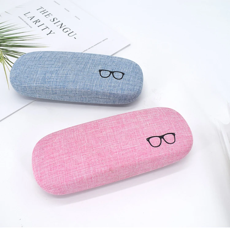 Wholesale Classic hard metal knit cloth eyeglasses cases silk screen logo glasses  case From m.