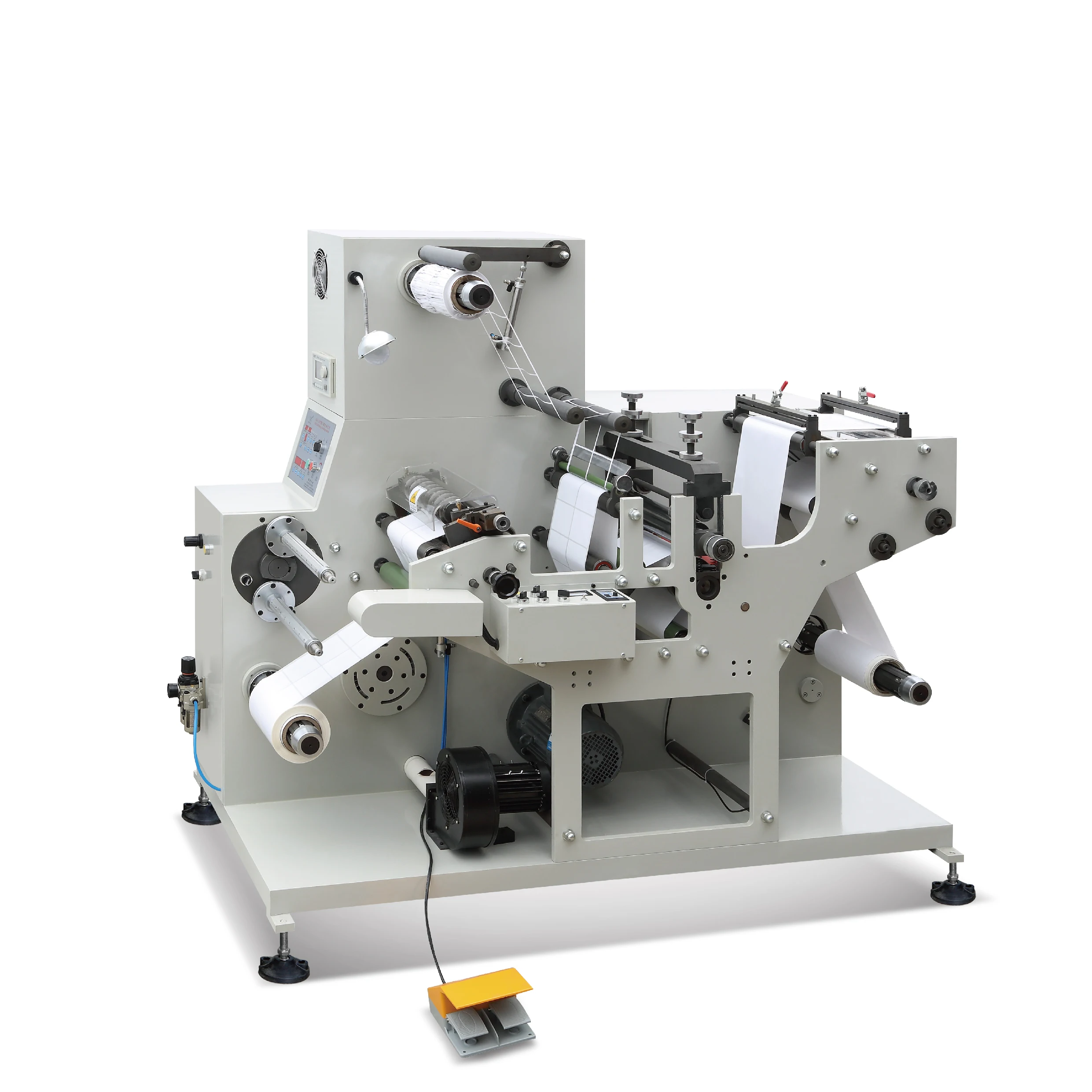 3 years warranty Label Slitting Machine With Rotary Die Cutting Machine Waste Matrix  Rewinder with Snow Ball System