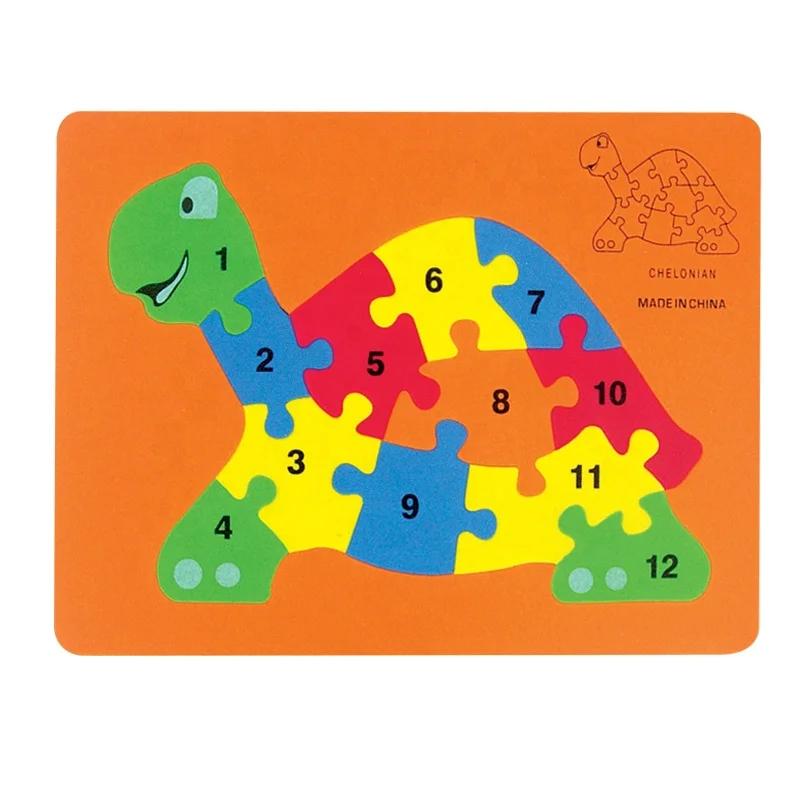 EVA Soft Jigsaw Puzzle Game Cartoon Animal Number Puzzle Toys Educational DIY Toys