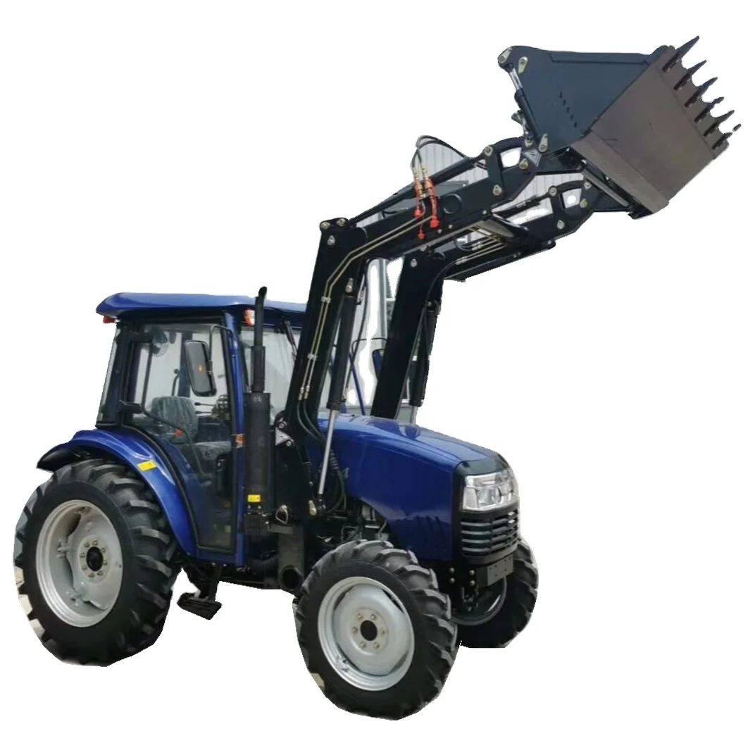 Mini Tractor with Front End Loader and Backhoe Remote Control Electric Robot Riding on Lawn Mower Tractor