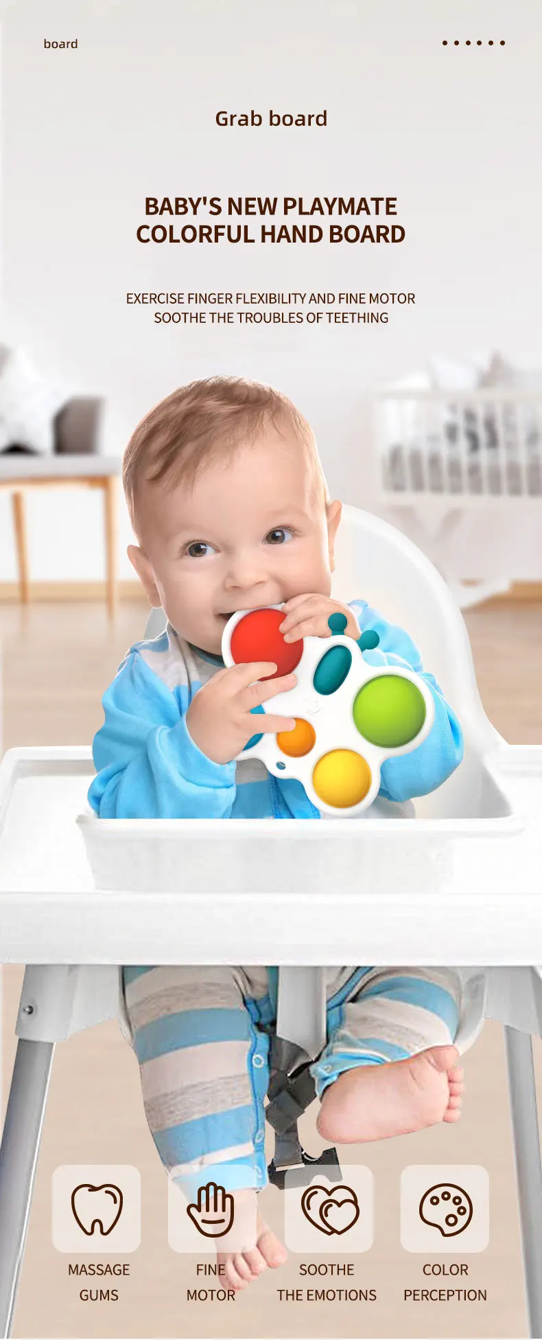 Baby Simple Dimple Sensory Toys Silicone Flipping Board 0-2 years old Gift Neu 
