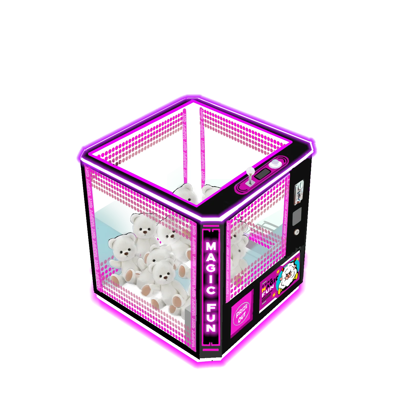 Single Rubik's Cube Crane Mach Transparent Glass Claw Machine for Dolls ...