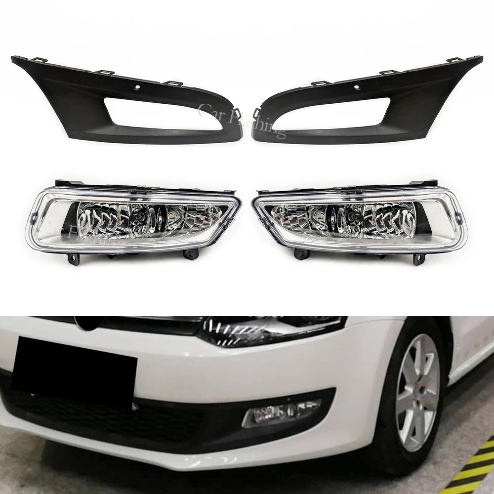 For VW Polo 6R Vento Hatchback 2009 2010 2011 2012 2013-2015 Car Fog Lights Cover Foglights Frame Fog Lamp for MK5 6R/6C
