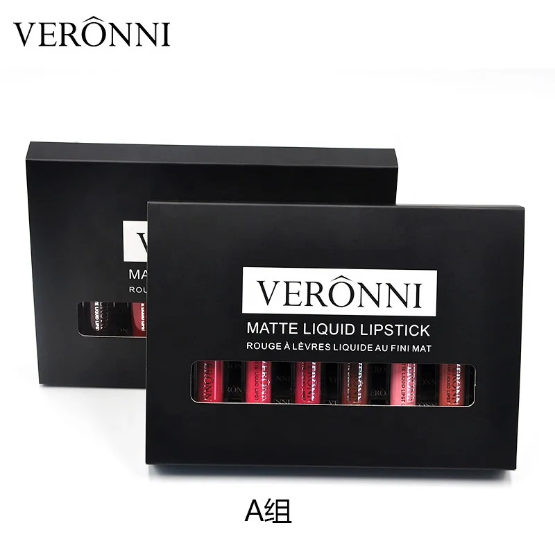 Matte Liquid Lipgloss Set Long Lasting 6-Color Waterproof Lipstick Kit with Beauty Makeup Boxes Makeup Gift Sets