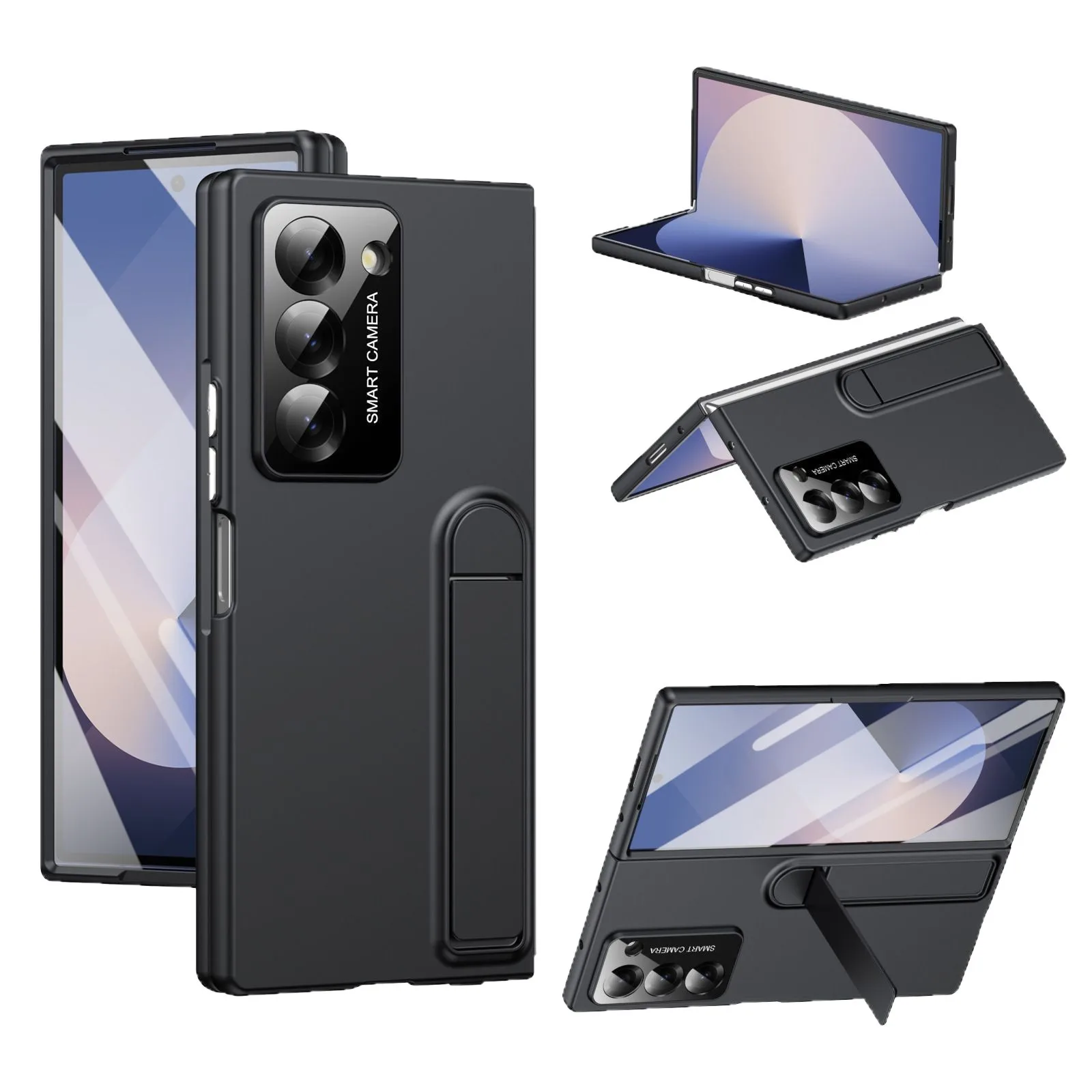 Rugged Hard Full-Cover Protective Skin with Stand Frosted Phone Case Hinges for Samsung Z Fold7/Z Flip7 Business Design