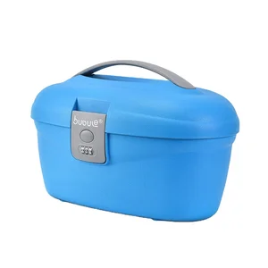 Fashion Open PP Plastic Hardshell Carry-On Travel Cosmetic Case with Mirror