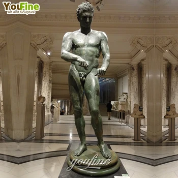 Outdoor Garden Decor Modern Life Size Copper Bronze Nude Boy Statues