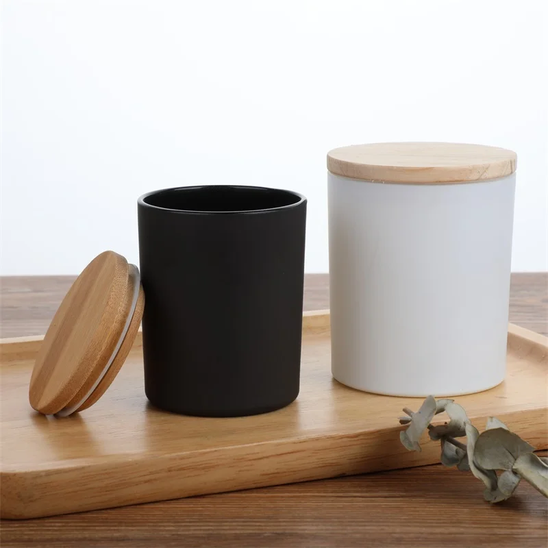 In Stock Wholesale Promotion 8oz 14oz 16oz Matte Black Glass Round