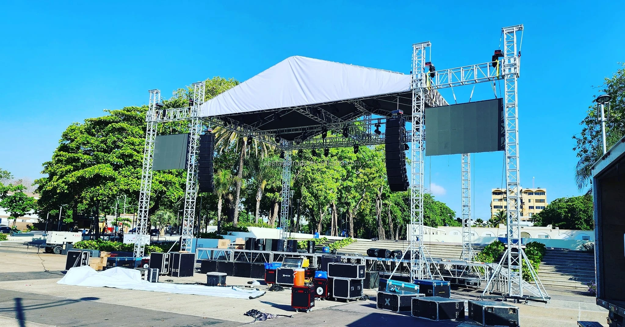 product lifting truss durable heavy duty aluminum alloy event stage truss system speaker hanging truss display-4