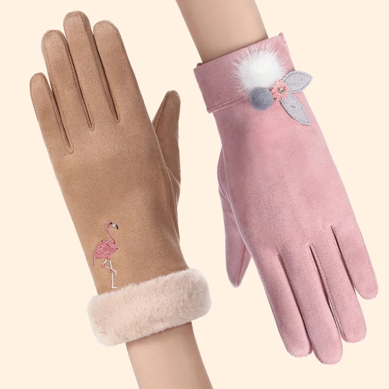 faux suede gloves