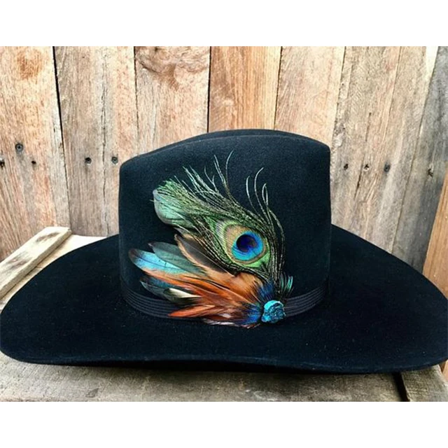 Custom Pheasant Hat Feather Trim Lapel Hat Pin for DIY Craft  display picture 2