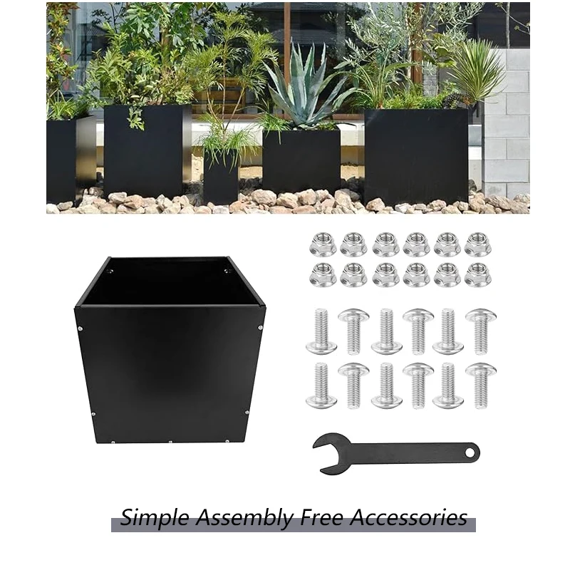 Wholesale Outdoor Large Metal Galvanized Steel KD Flower Boxes Garden  Assembly Plant Storage Pots Modern Plant Planter Box