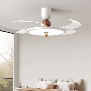 Zeal Lighting Ultra-thin 42 Inch Invisible Fan Light Invisible Led Wooden Ceiling Fan with Light and Remote