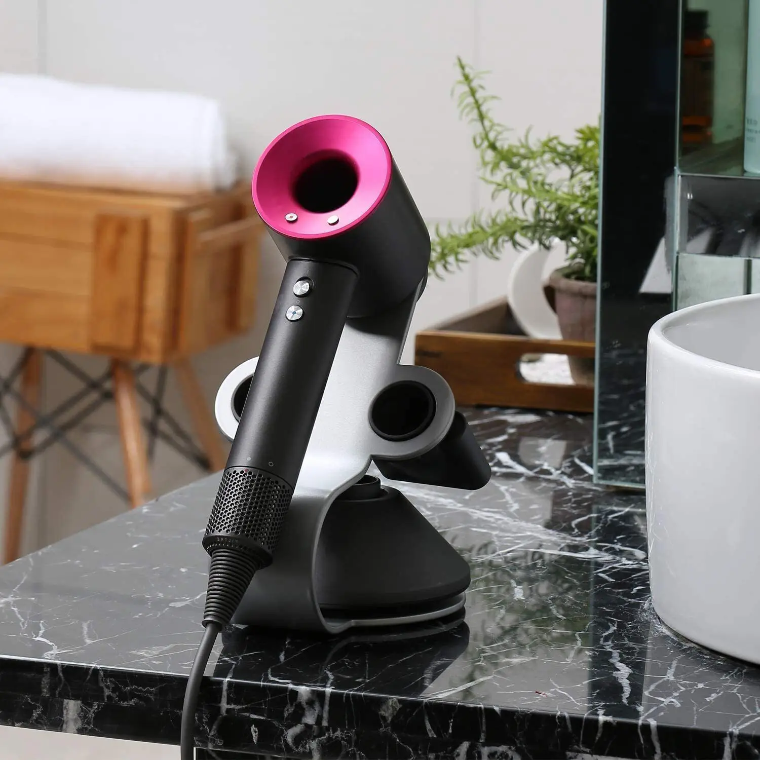 Hot Selling Stand Hair Salon Counter Metal Bathroom Blow Hair Dryer Holder factory