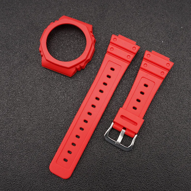 Resin Strap for Casio G-Shock GA 2100 Rubber Case Silicone Band Strap Watch Bezel Modified Accessories
