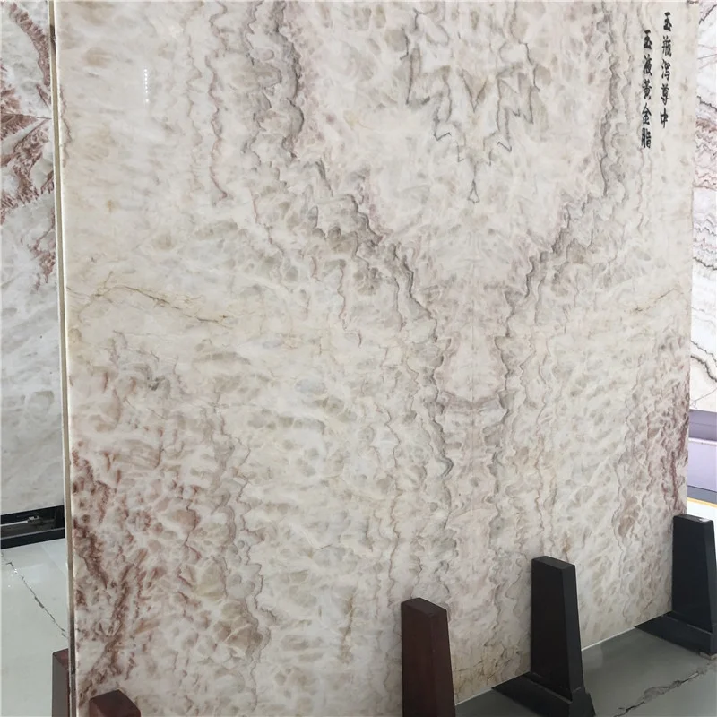 product book match slab translucent onyx tile beige brown marble for villa hotel background wall design-3