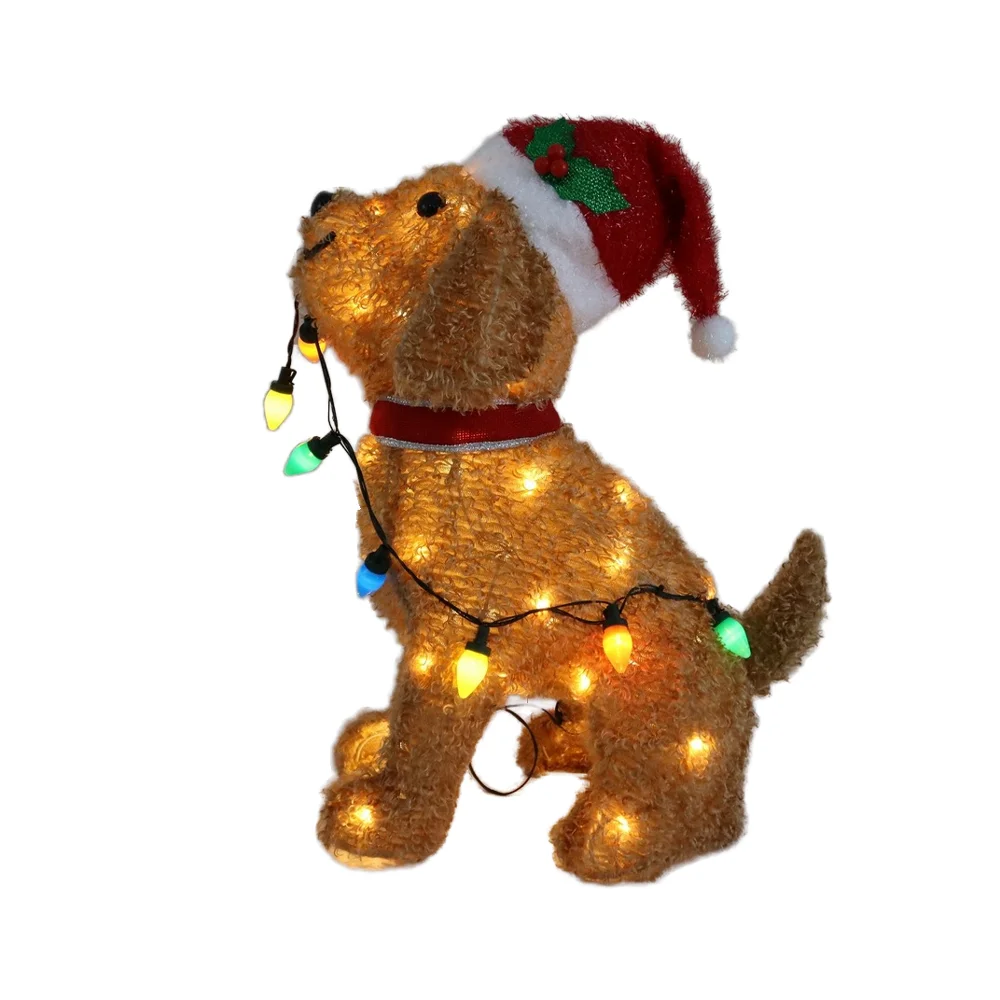 אור למד תלת-ממדי ל חג המולד עם נורה C, לשימוש בחוץ ובפנים, לفناء, גינה, מרפסת, אור למד עם מוטיב כלב