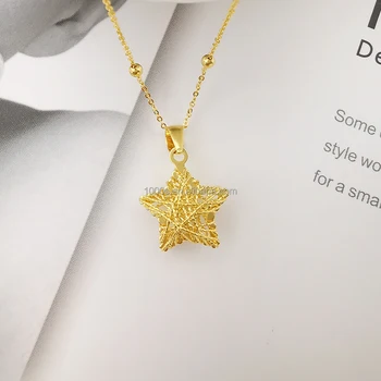 1000S Fashion 18K Gold Star Pendant Necklace - Custom Lucky Star
