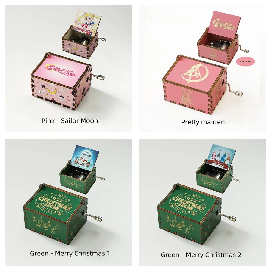 Handcranked Wooden Music Box Classical Carved Music Box Display Diy