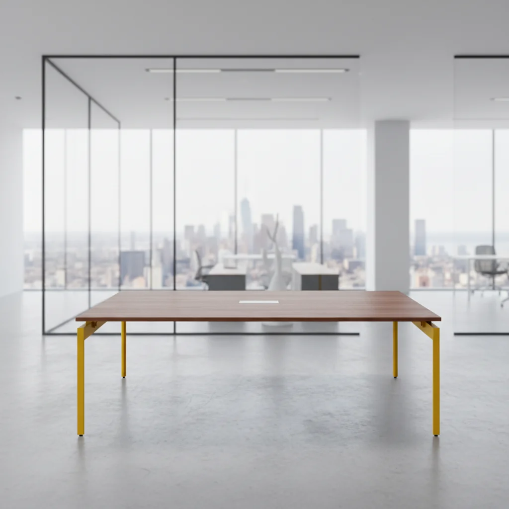 Small Extendable Convertible Meeting Table Wood Leg Durable Boardroom Design Compact Conference Setup Businesses Modern Storage 3