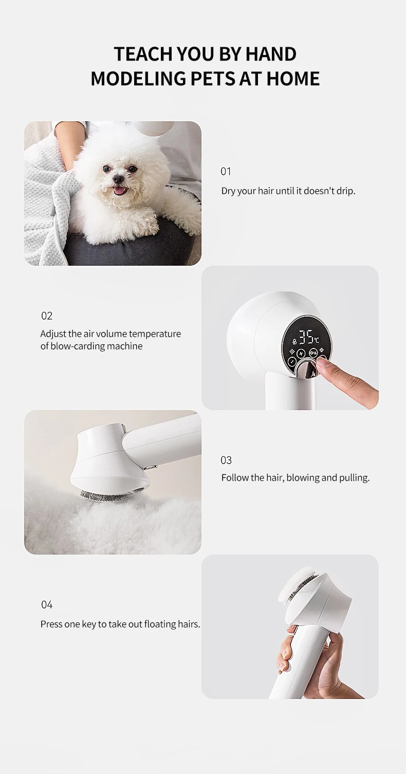 2 In 1 Smart Portable Low Noise Pets Dog Grooming Pet Hair Dryer For
