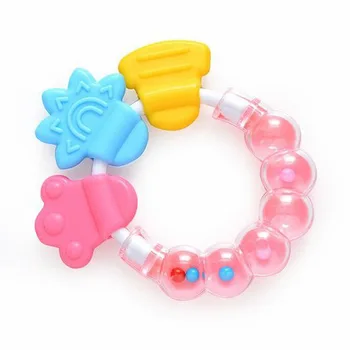 Wholesale Non-toxic Silicone Teether Rattle Sensory Toy