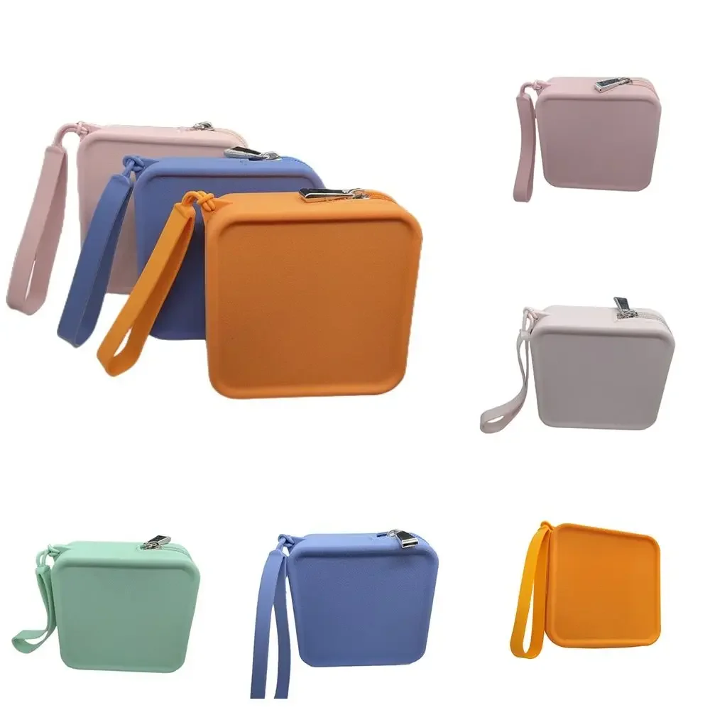 Luxury Unique Cute Kawaii Silicone Square Earphone Women Ladies Girls Kid Travel Mini Small Coin Purse Pouch Cosmetic Bag Custom