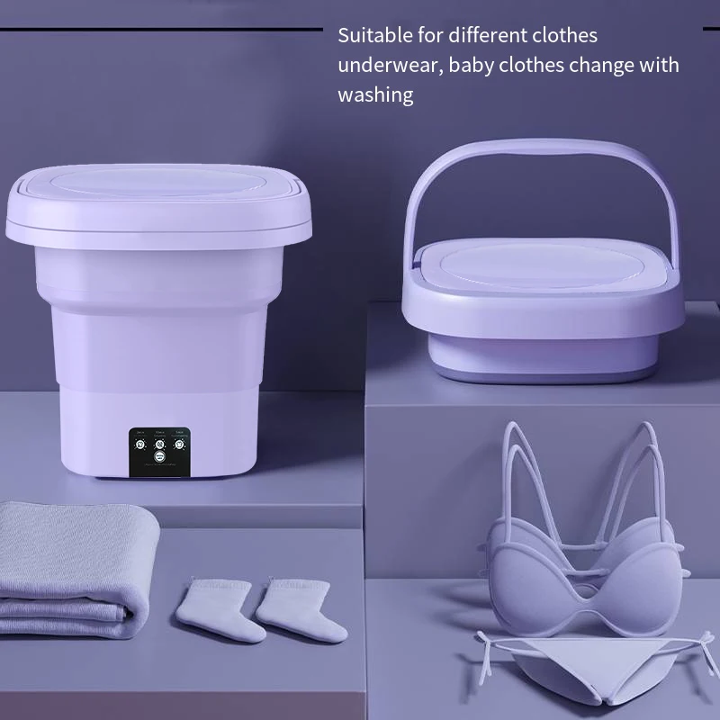 Wholesale Portable Washing Machine and Spin Dryer Travel Mini Foldable Cloth Washer for aperçu 2