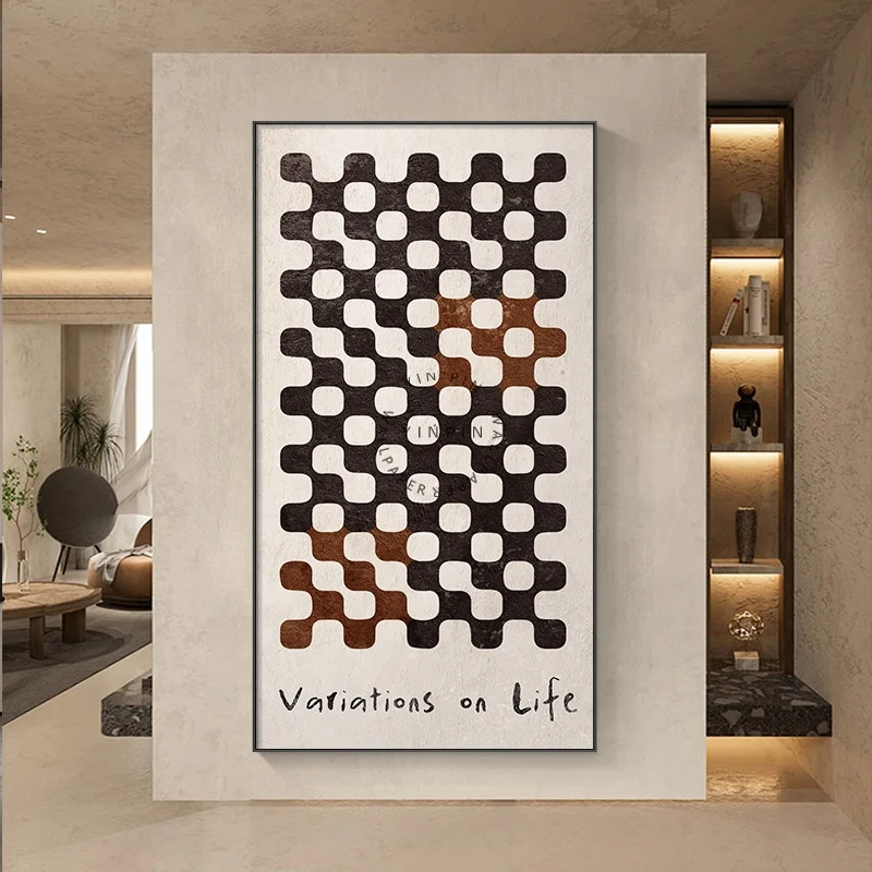 Factory Sales Block Chessboard Diamond Crystal Porcelain Art Painting for Wall