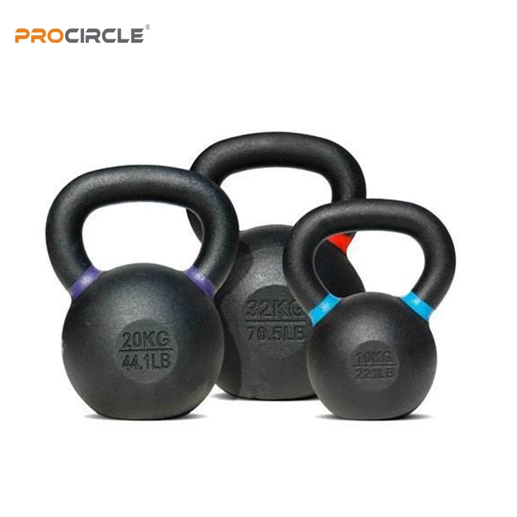 Powder Competition Coated Cast Iron Kettlebell Durable Versatile