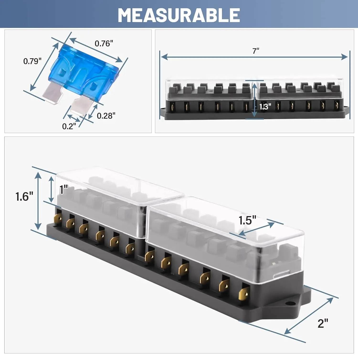 Supporto Scatola Fusibili Lama Standard Circuito A 4 Vie 12 V/24 - Foto 7
