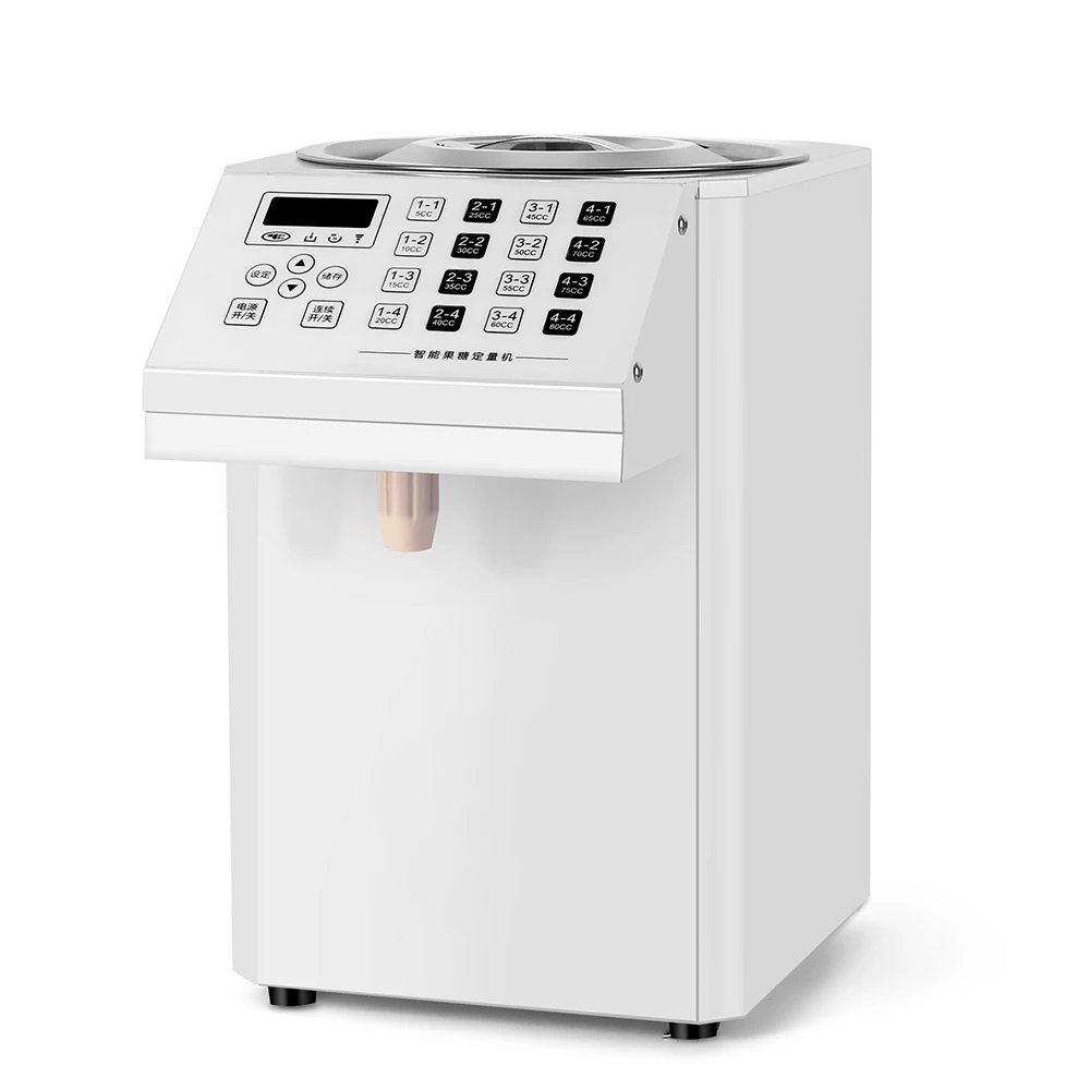 Factory 6L Automatic Fruit Sugar Fructose Syrup Dispenser 16-Keys Plastic Equipment for Boba Milk Bubble Tea Fructose Drinks