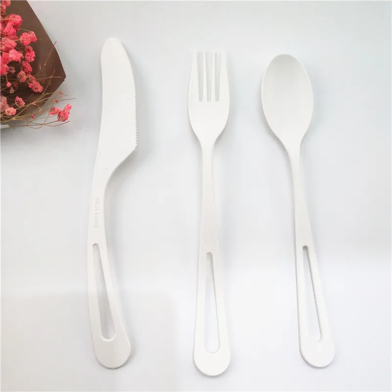 thumbnail interactive-video image 1 of 100% Biodegradable And Compostable 6 Inch Cpla Cutlery Set Size: 6inch 1 of 12