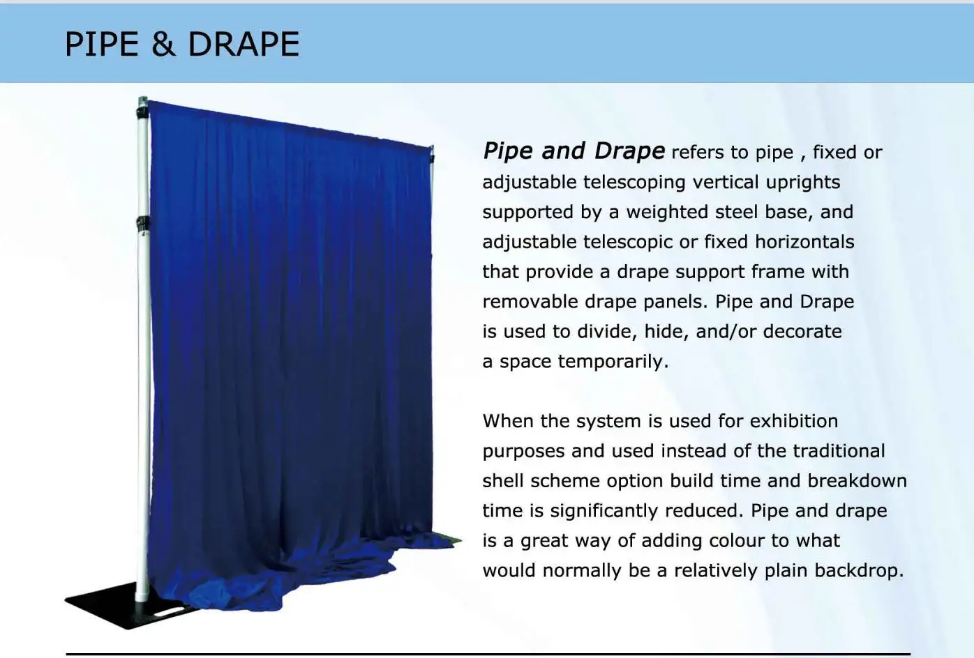 Esi Triple Layer Wedding Decoration Pipe And Drape Cheap Pipe Drape